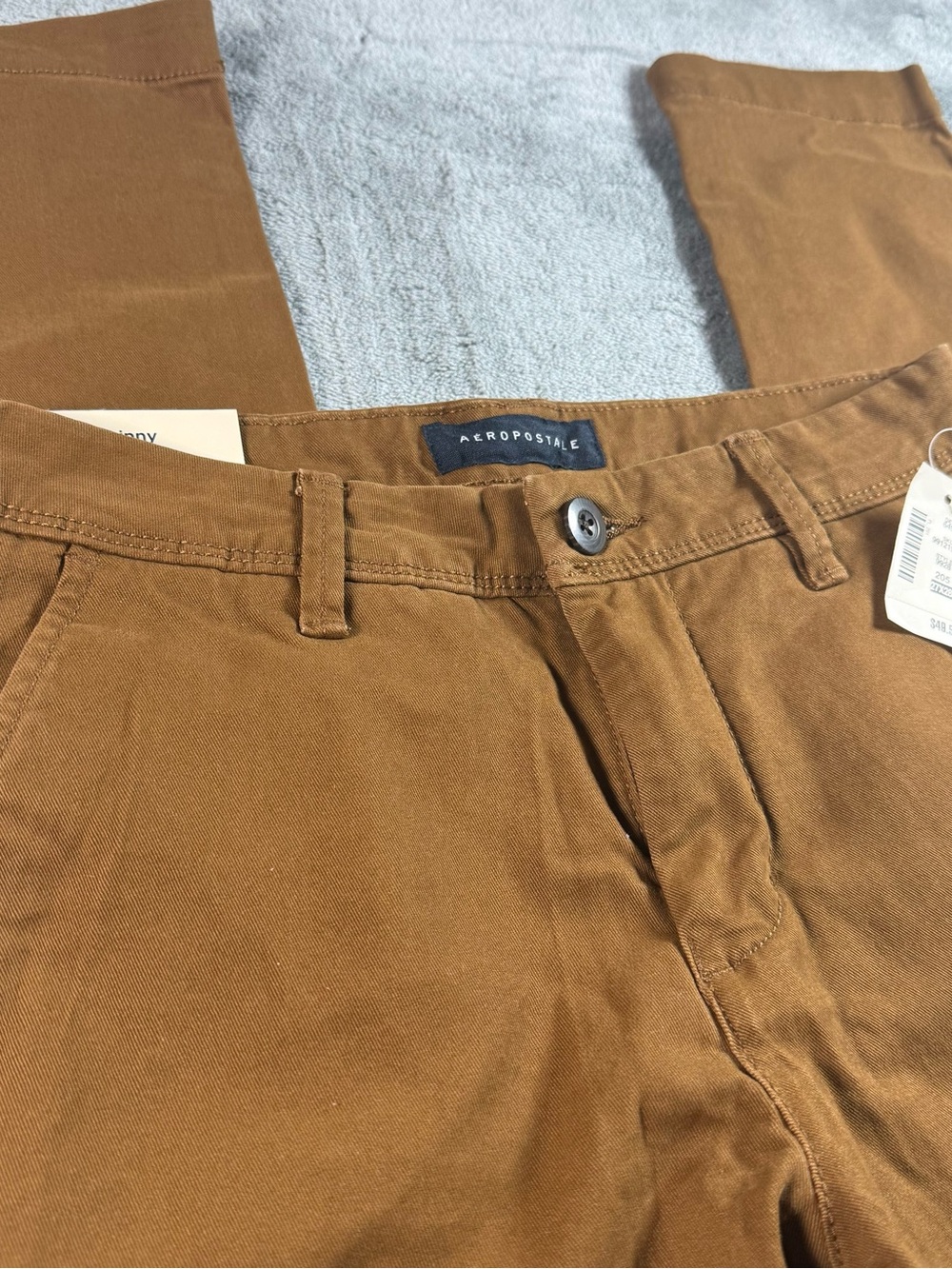 Aeropostale Chino Pants Mens 27/28 Slim Straight Casual Sandalwood Brown NWT